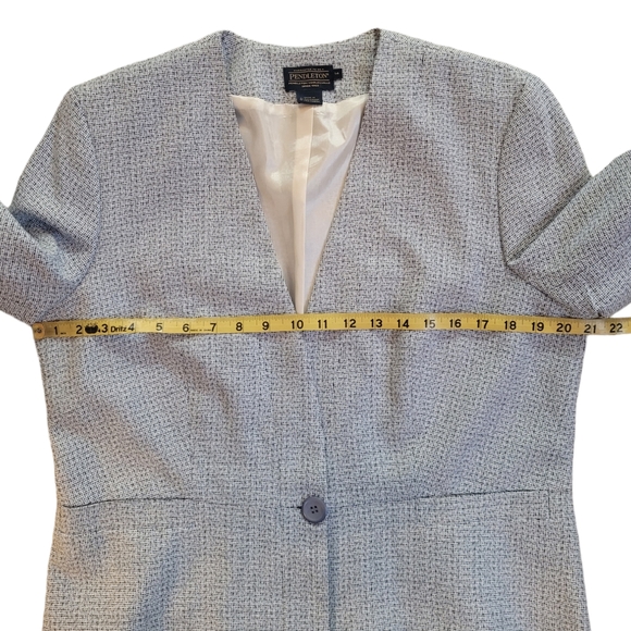 PENDLETON Blue Single Button Wool Blend Blazer Jacket Size 14 - Picture 10 of 15